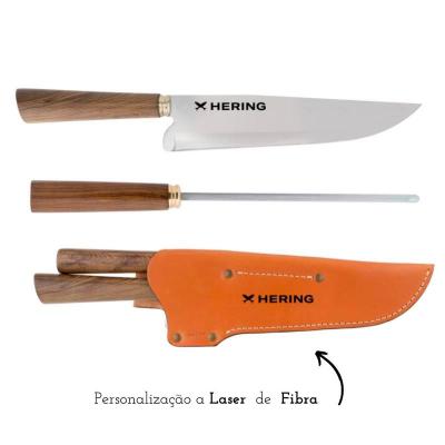 Kit churrasco com faca, chaira e bainha - personalização a laser - 1582124