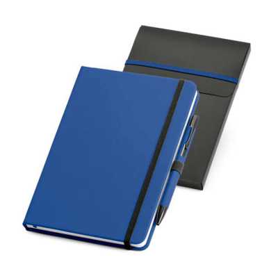 Caderno em couro sintético com caneta