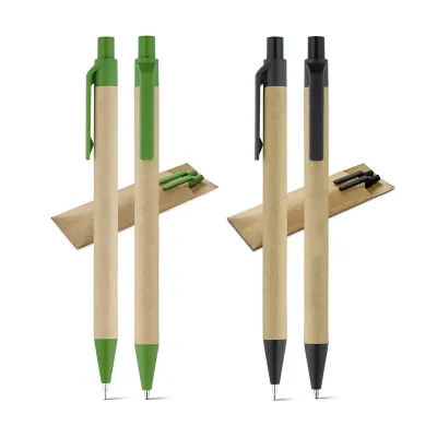 Conjunto caneta e lapiseira: verde e preta