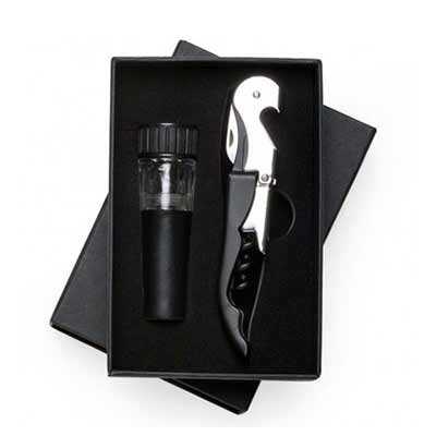 Kit vinho 2 peças em estojo de papelão