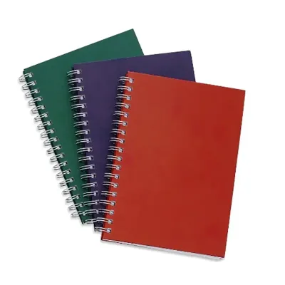 Caderno capa Kraft: verde, azul e vermelho - 1792395