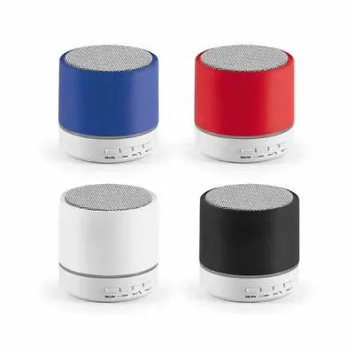 Caixas de som bluetooth nas cores azul, vermelho, branco e preto - 967721