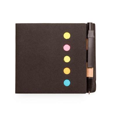 Bloco Ecológico com Sticky notes capa preta com caneta