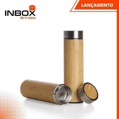 Garrafa de bambu e inox térmica 500ml