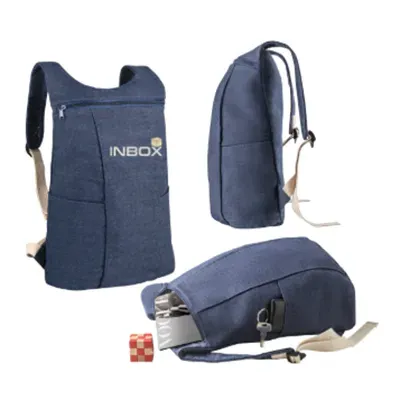 Mochila casual em denim reciclado
