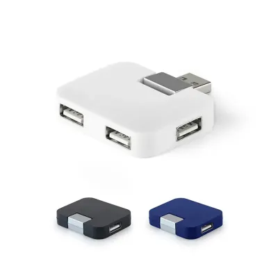 Hub USB 2: azul, preto e branco