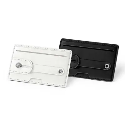 Portão-cartão com fita ajustável em PU e adesivo autocolante no verso