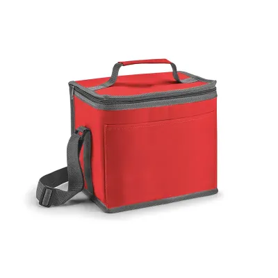 Bolsa térmica vermelha em 600D com alça ajustável. - 1802864