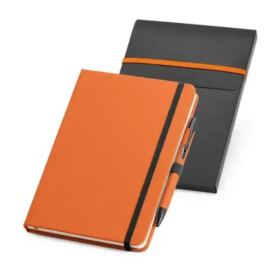 Kit de caderno A5 e caneta - laranja