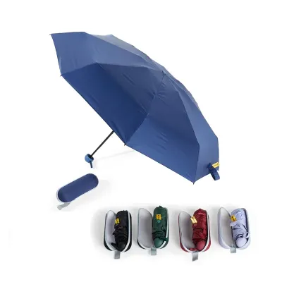 Guarda-chuva manual cápsula em poliéster de impacto impermeável e proteção UPF 50 (opções de cores) - 1901805