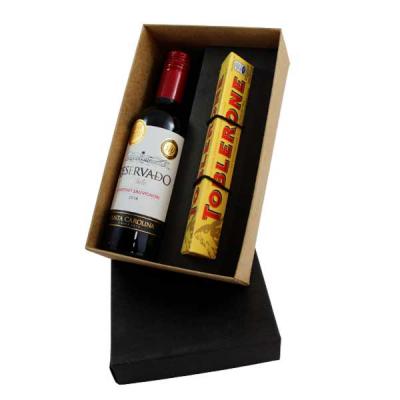 Kit vinho chileno em caixa de papel kraft