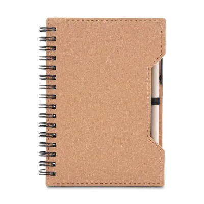 Caderno A6 Reciclado com Caneta e Sticky Notes