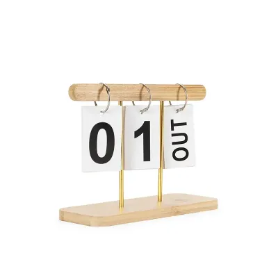 Calendário Permanente de Mesa em Bambu
