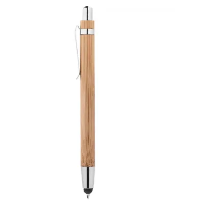 Caneta esferográfica de bambu e metal  - 1740307