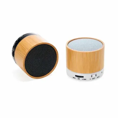 Caixa de Som Bambu - detalhe preto e branco