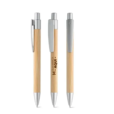 Caneta Eco em bambu personalizada