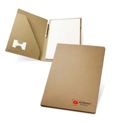 Pasta A4 em cartão (450 g/m²)  com um bloco de 20 folhas lisas de papel reciclado - perosnalizada - 1494226