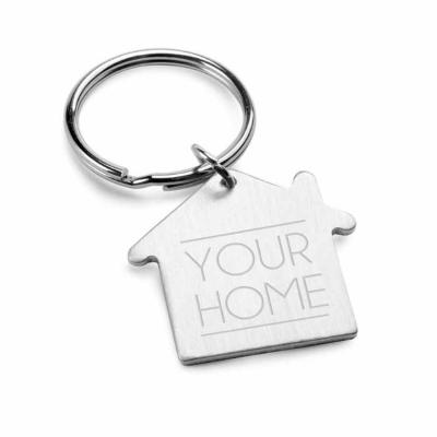 Chaveiro em formato de casa em alumínio personalizado 