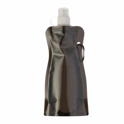 Squeeze Dobrável 480ml, com mosquetão da cor - preto