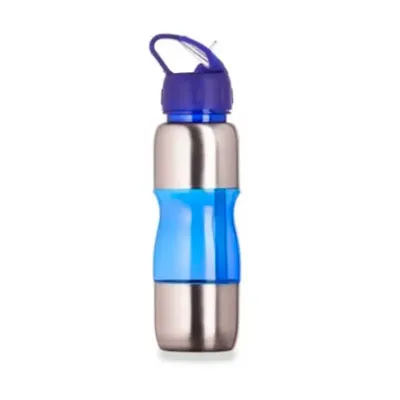 Squeeze Alumínio 600ml com alça plástica e bico - azul - 1531671