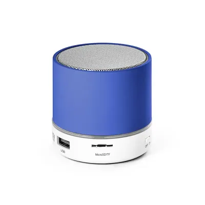 Caixa de som azul com microfone - 1782761
