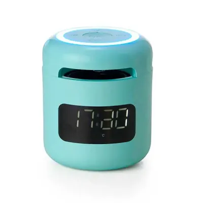 Caixa de Som Azul Multimídia com Relógio despertador - 1529175