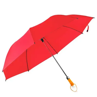 Guarda-chuva vermelho com Cabo de madeira