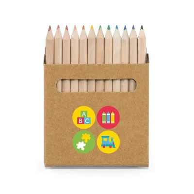 Caixa de cartão com 12 mini lápis de cor - 1781385
