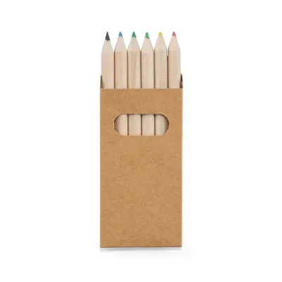 Caixa de cartão com 6 mini lápis de cor - 1781388