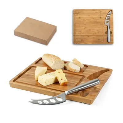 Tábua de queijos em bambu com faca incluída - 1780720