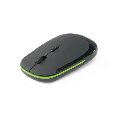 Mouse wireless preto e verde