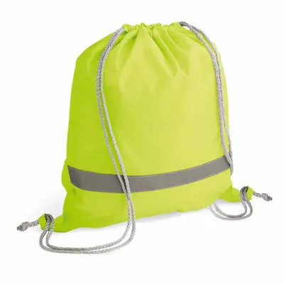 Saco mochila com elementos refletores personalizada verde - 1534113