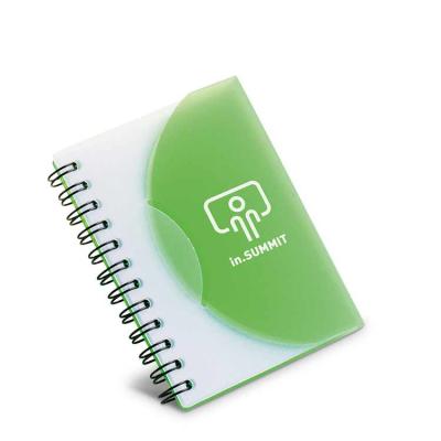 Caderno A7 verde, espiral e personalizado - 1522542