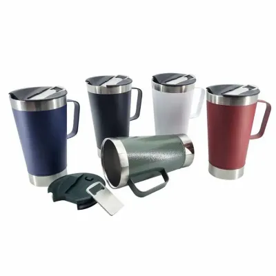 Caneca Térmica Inox com Abridor - opções de cores