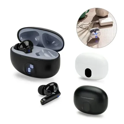 Fones de ouvido wireless em ABS 100% reciclado