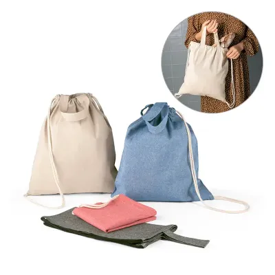 Sacola tipo mochila com algodão - cores