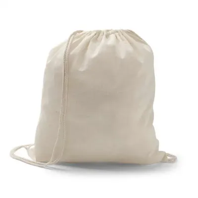 Sacola tipo mochila em algodão