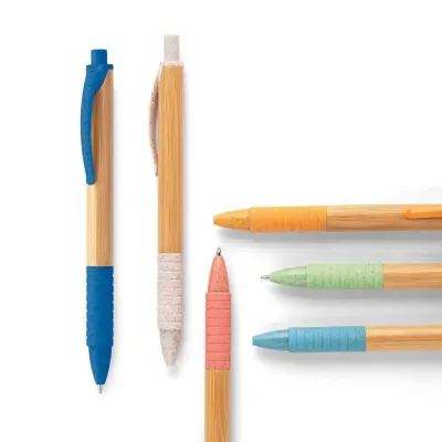 Esferográficas em bambu - várias cores