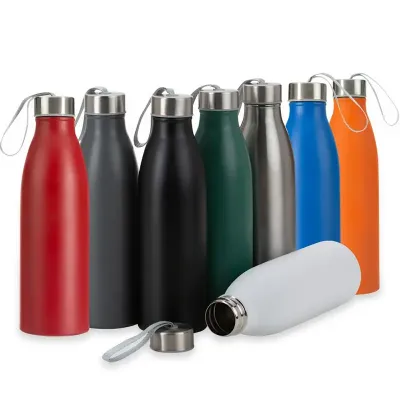 Garrafa de inox 750ml com tampa rosqueável - opções de cores