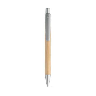 Esferográfica em bambu com clipe - 1671252