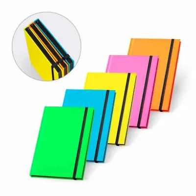 Caderno capa dura em PU fluorescente em várias cores. - 1690827