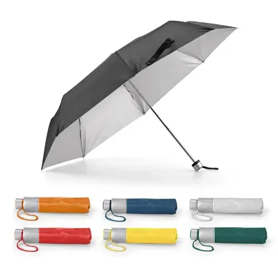 Guarda-chuva dobrável em várias cores.