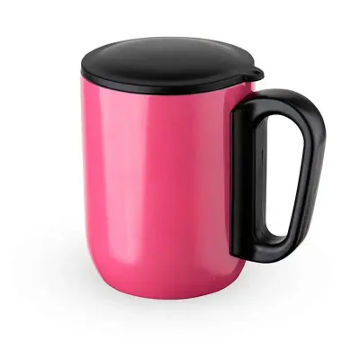 Caneca Inox Parede Dupla 250 ml Rosa