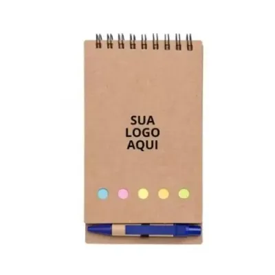 Bloco adesivado com caneta personalizado - 2043398