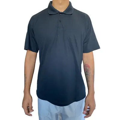 Camisa polo preta - frente