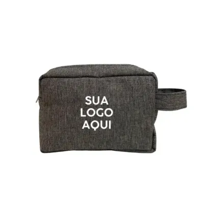 Necessaire Cinza - Sua logo aqui - 1800682