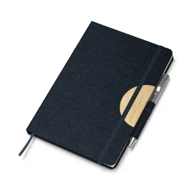 Caderno de anotações ecológico com suporte para caneta - 1936637