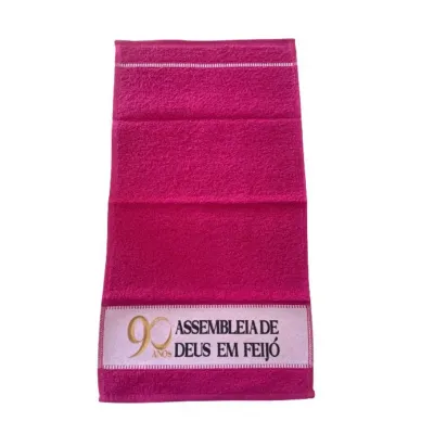 Toalha lavabo rosa personalizada
