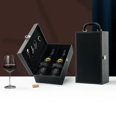 Kit vinho pro 4 peças c/ maleta para 2 garrafas - 1881733