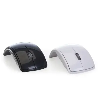 Mouse Wireless Retrátil: preto e branco